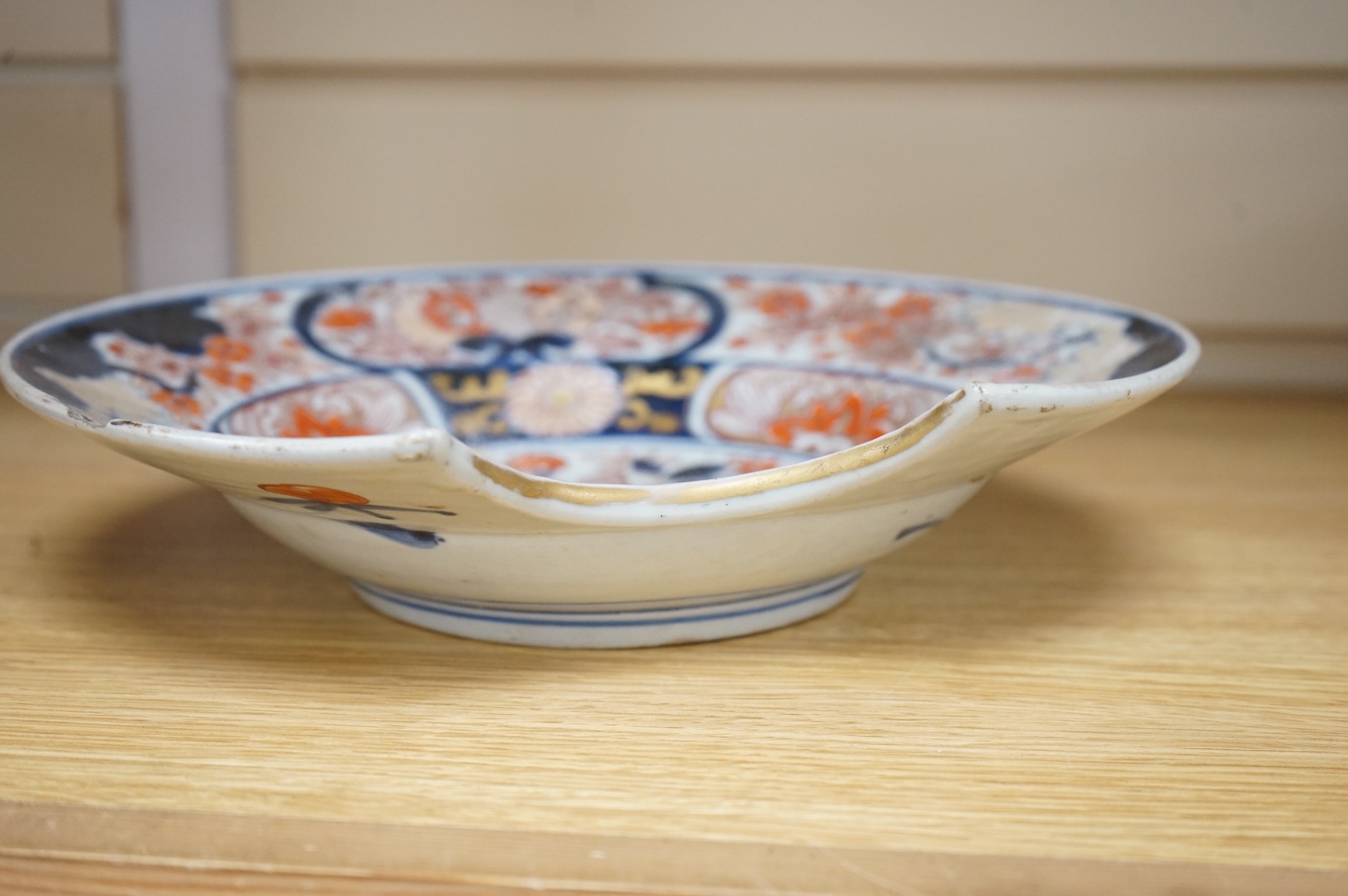 A Japanese Edo Arita barber's bowl, c.1700, 27cm diameter